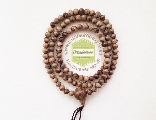 SOLD- Wild Agarwood natural prayer 108 mala beads from Papua New Guinea (PNG) 6mm -
