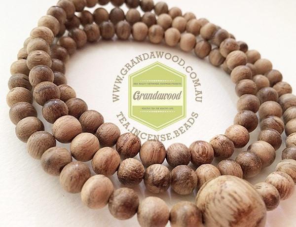 SOLD- Wild Agarwood Natural prayer 108 mala beads fromPapua New Guinea (PNG) 8mm -