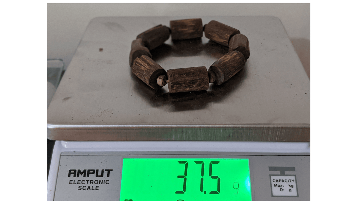 Style of the nature: Raw Wild Sinking Agarwood Bracelet made from small tree branches -