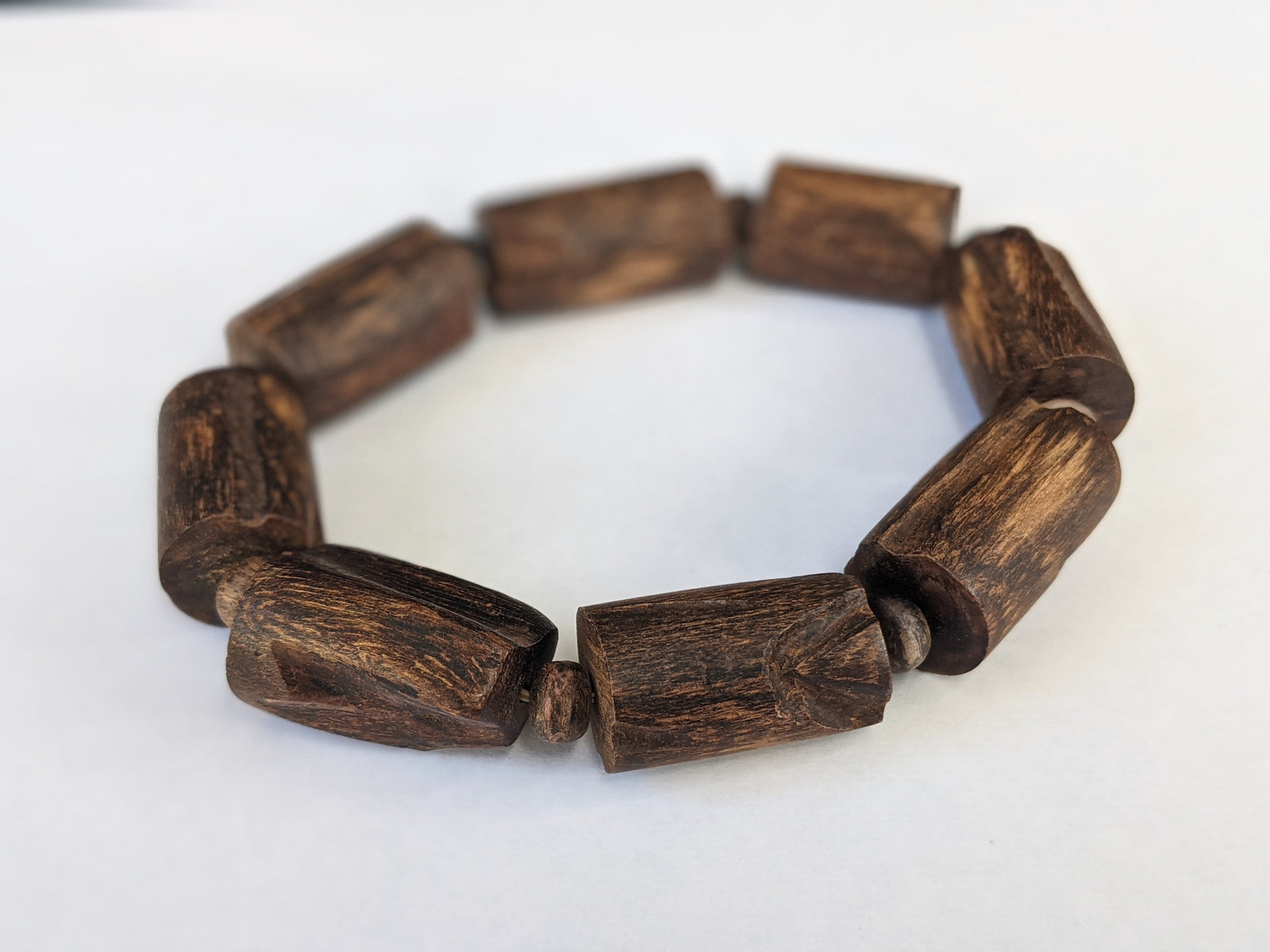 Style of the nature: Raw Wild Sinking Agarwood Bracelet made from small tree branches -
