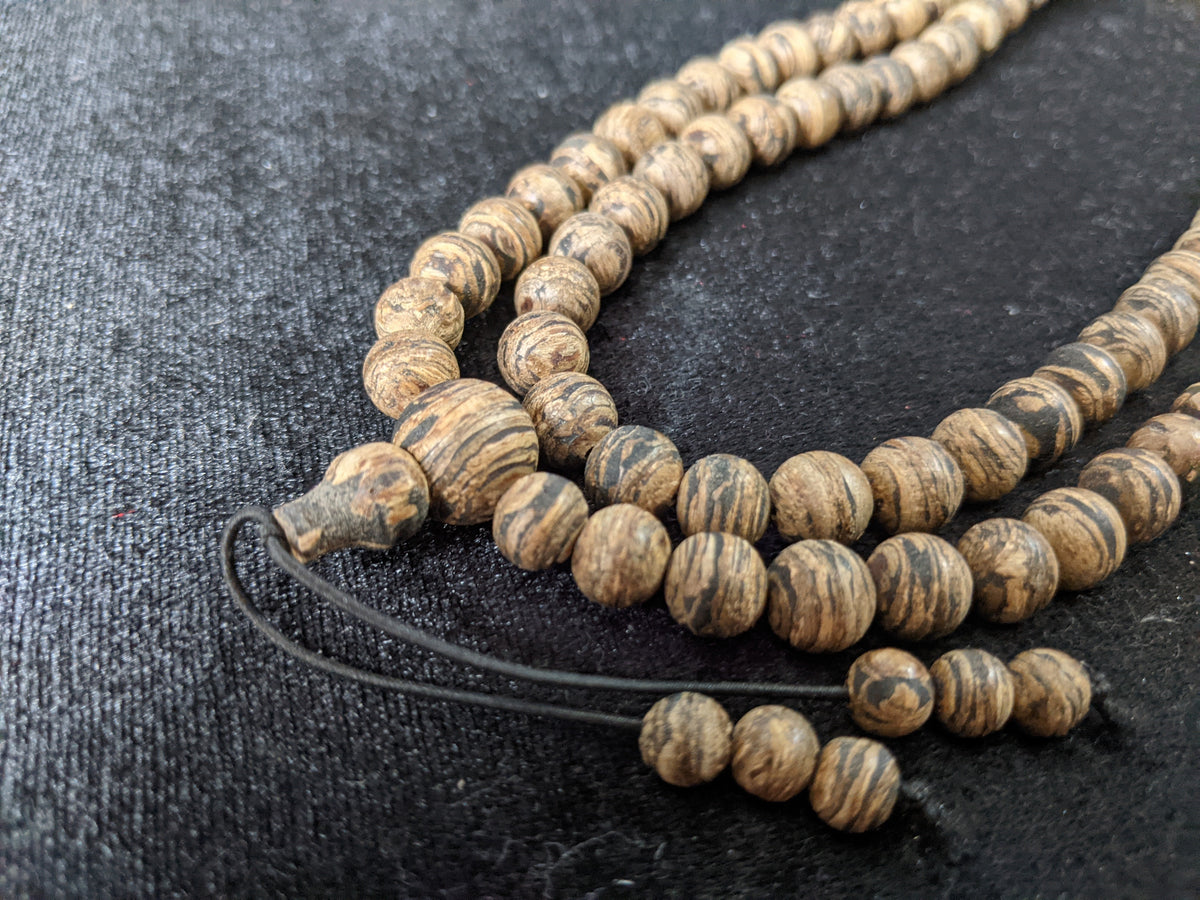 The Tarakan Tiger - Wild Agarwood 108 mala from North Kalimantan 8mm over 29g -