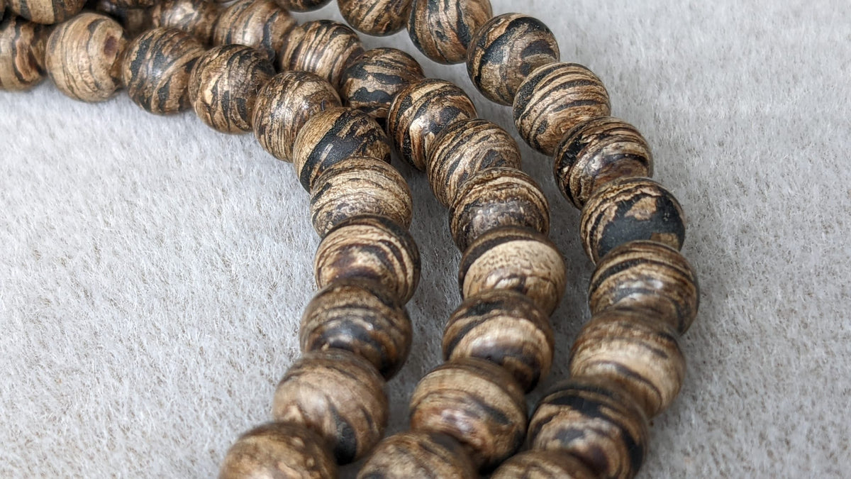 The Tarakan Tiger - Wild Agarwood 108 mala from North Kalimantan 8mm over 29g -