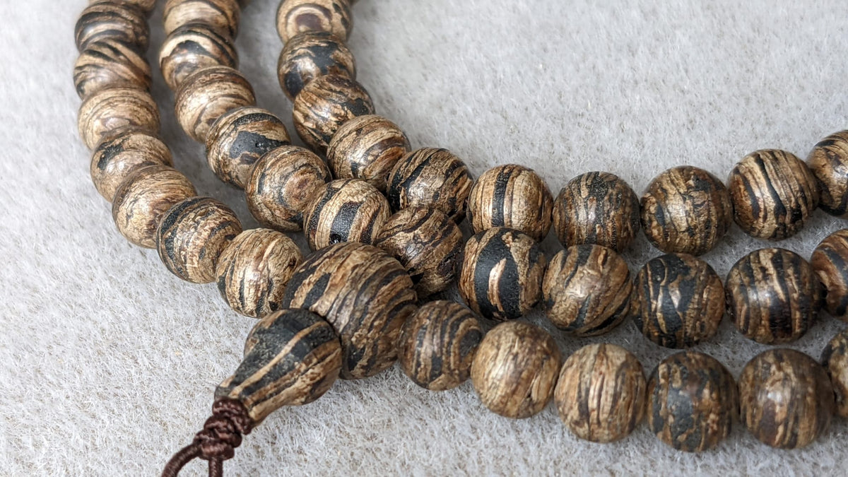 The Tarakan Tiger - Wild Agarwood 108 mala from North Kalimantan 8mm over 29g -