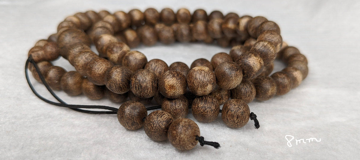 The Wiseman , Wisdom From The Elders, 108 mala made from Wild Agarwood from a small village -