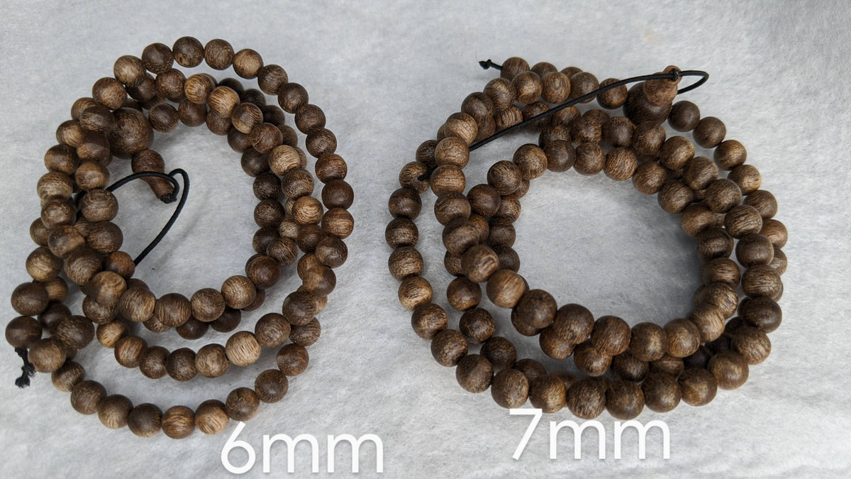 The Wiseman , Wisdom From The Elders, 108 mala made from Wild Agarwood from a small village -