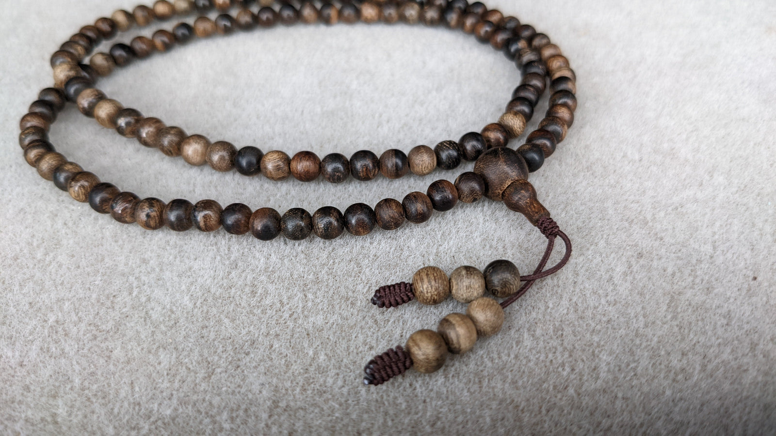 Three Sinking Treasures - Sinking Wild Agarwood 108 mala and Wild Agarwood Bracelet -