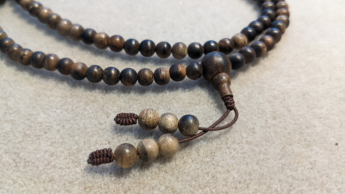 Three Sinking Treasures - Sinking Wild Agarwood 108 mala and Wild Agarwood Bracelet -