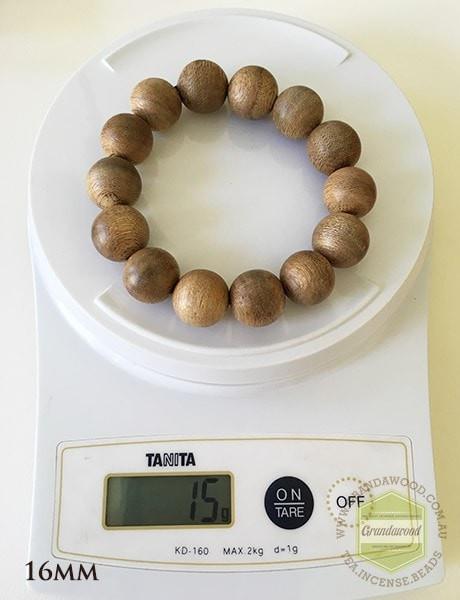 Vietnamese Cultivated Agarwood Bracelet bead size 15 mm-19 mm -