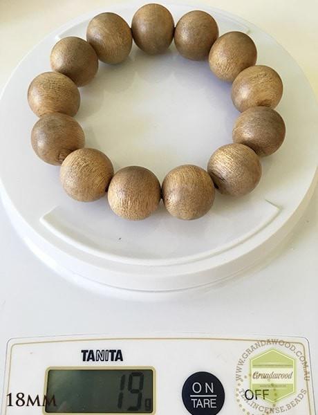 Vietnamese Cultivated Agarwood Bracelet bead size 15 mm-19 mm -