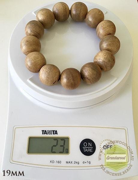 Vietnamese Cultivated Agarwood Bracelet bead size 15 mm-19 mm -