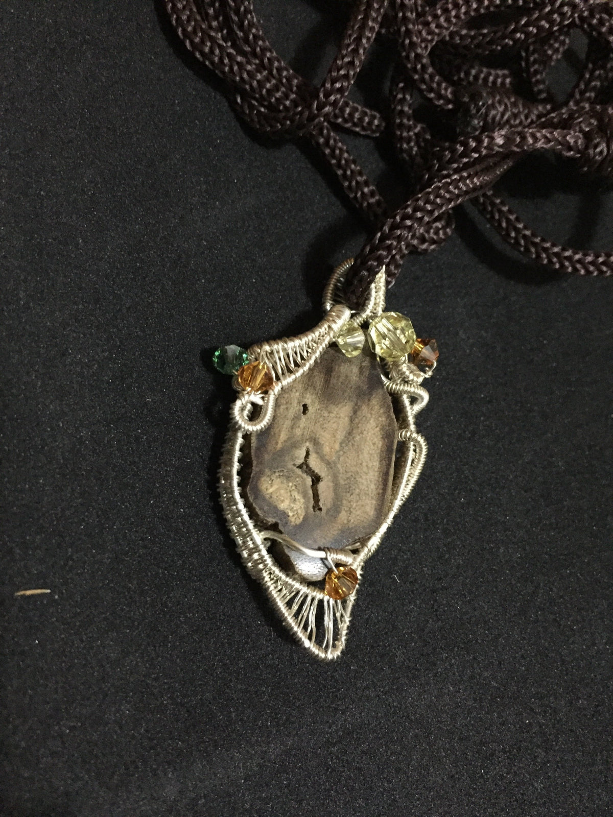 Wild Borneo Agarwood 108 mala necklace and pendant silver covered -