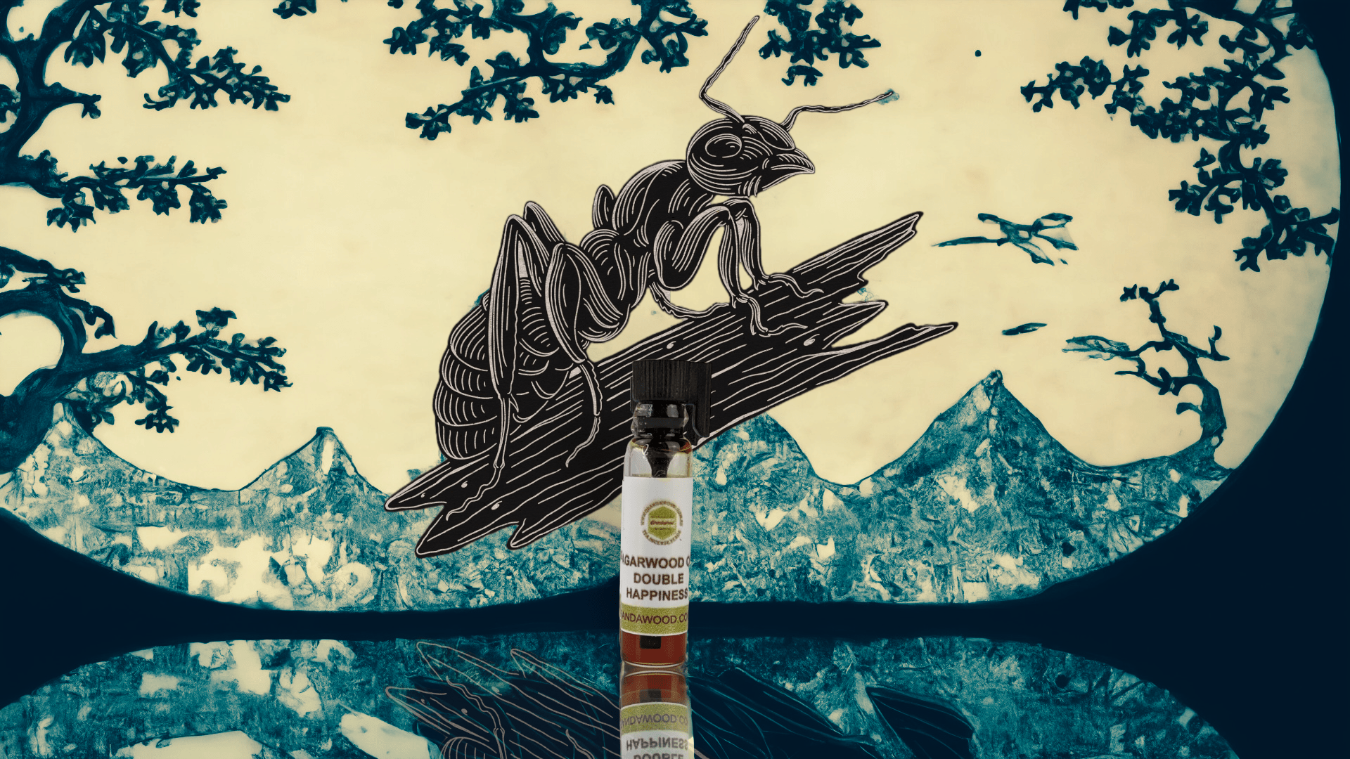 *New* The Heaven Smoke- 100% Pure Cutlivated Agarwood Oil (Oud)- Co2 Supercritical Fluid Extraction - Double Happiness- Cultivated Agarwood / 0.5g