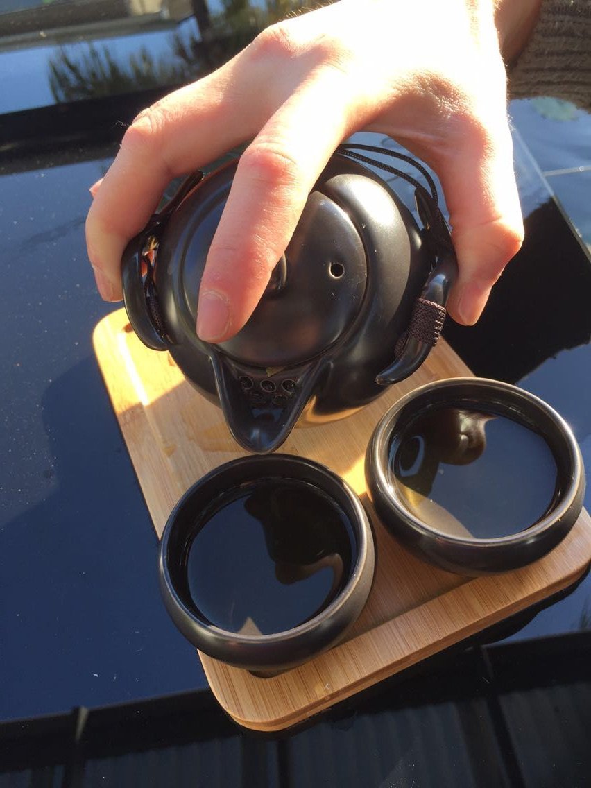 Contemporary Kungfu (Gong fu) teapot set available white or black -