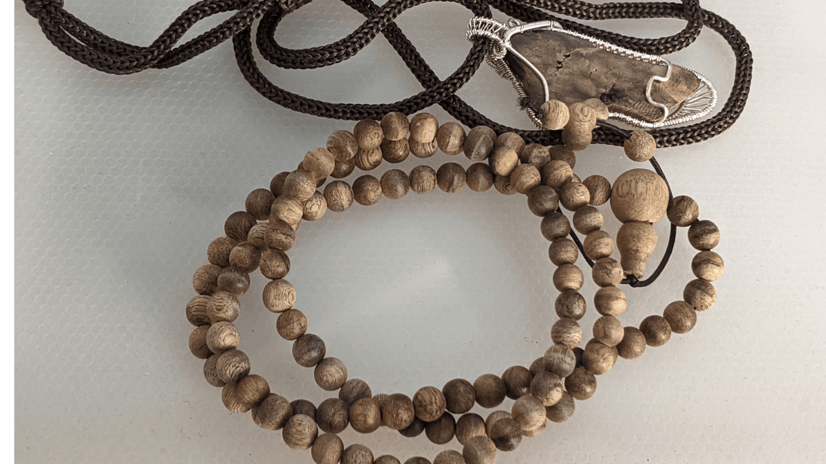 Custom Made agarwood mala 6mm and pendant -