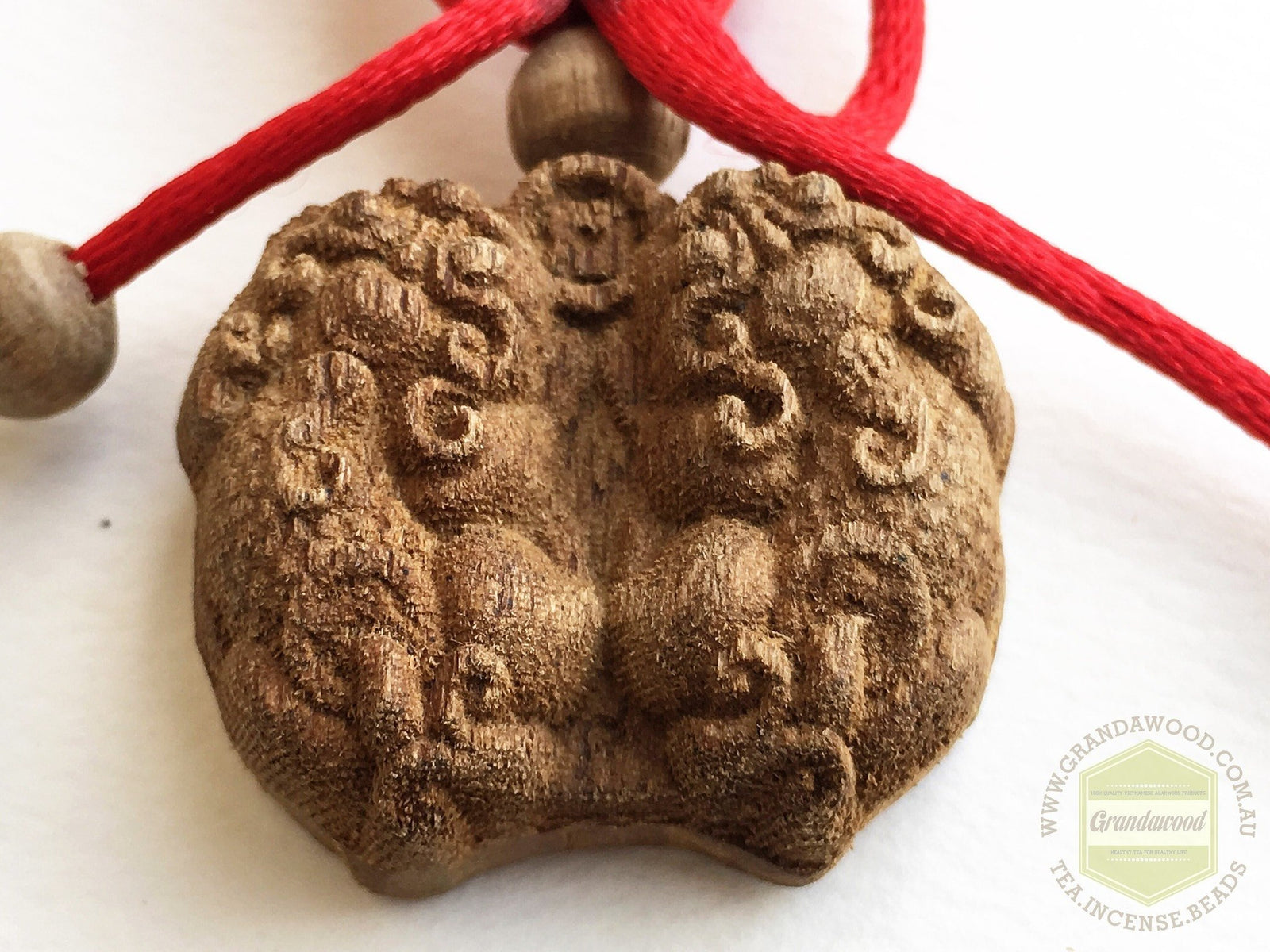 Agarwood key fob- Pair of Pi Yao (Pi Xiu) Mythical Winged Lion -