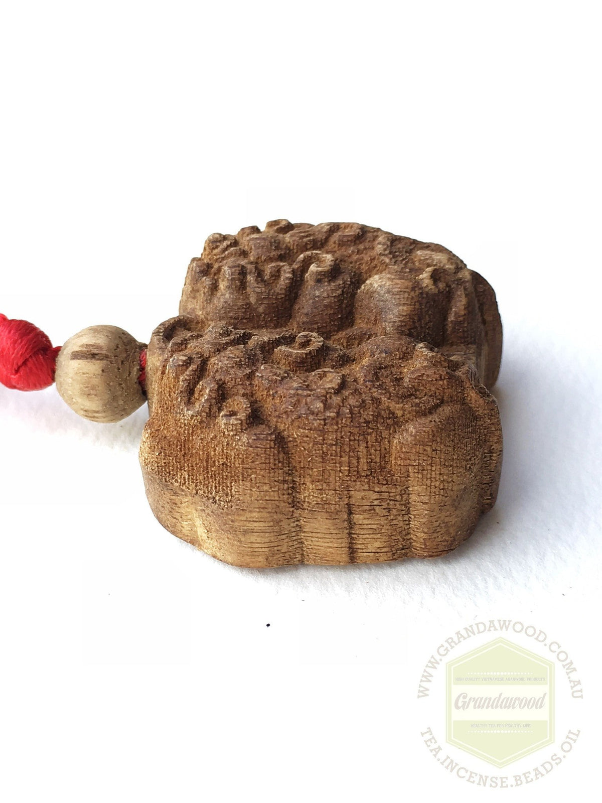 Agarwood key fob- Pair of Pi Yao (Pi Xiu) Mythical Winged Lion -