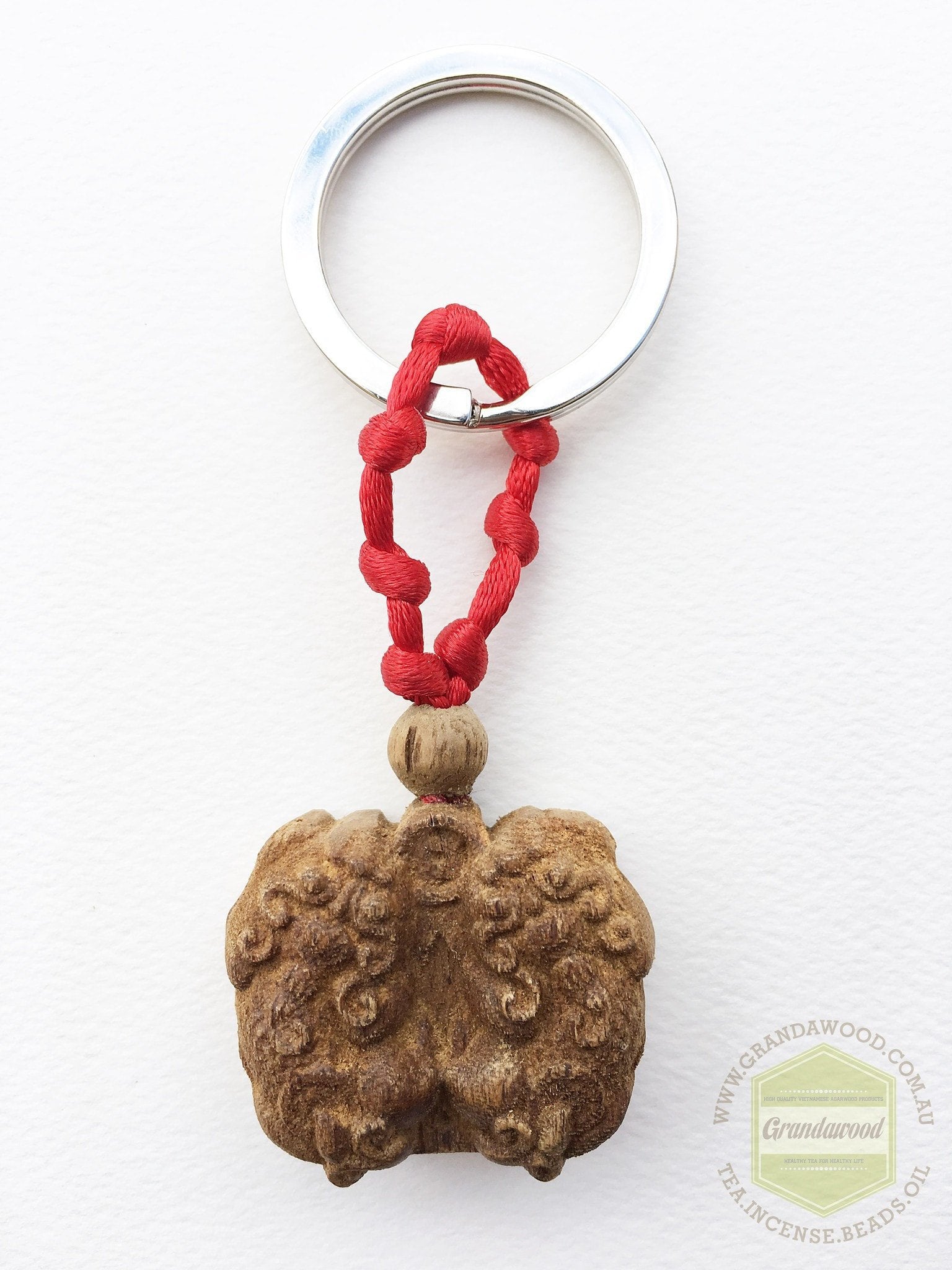 Agarwood key fob- Pair of Pi Yao (Pi Xiu) Mythical Winged Lion -