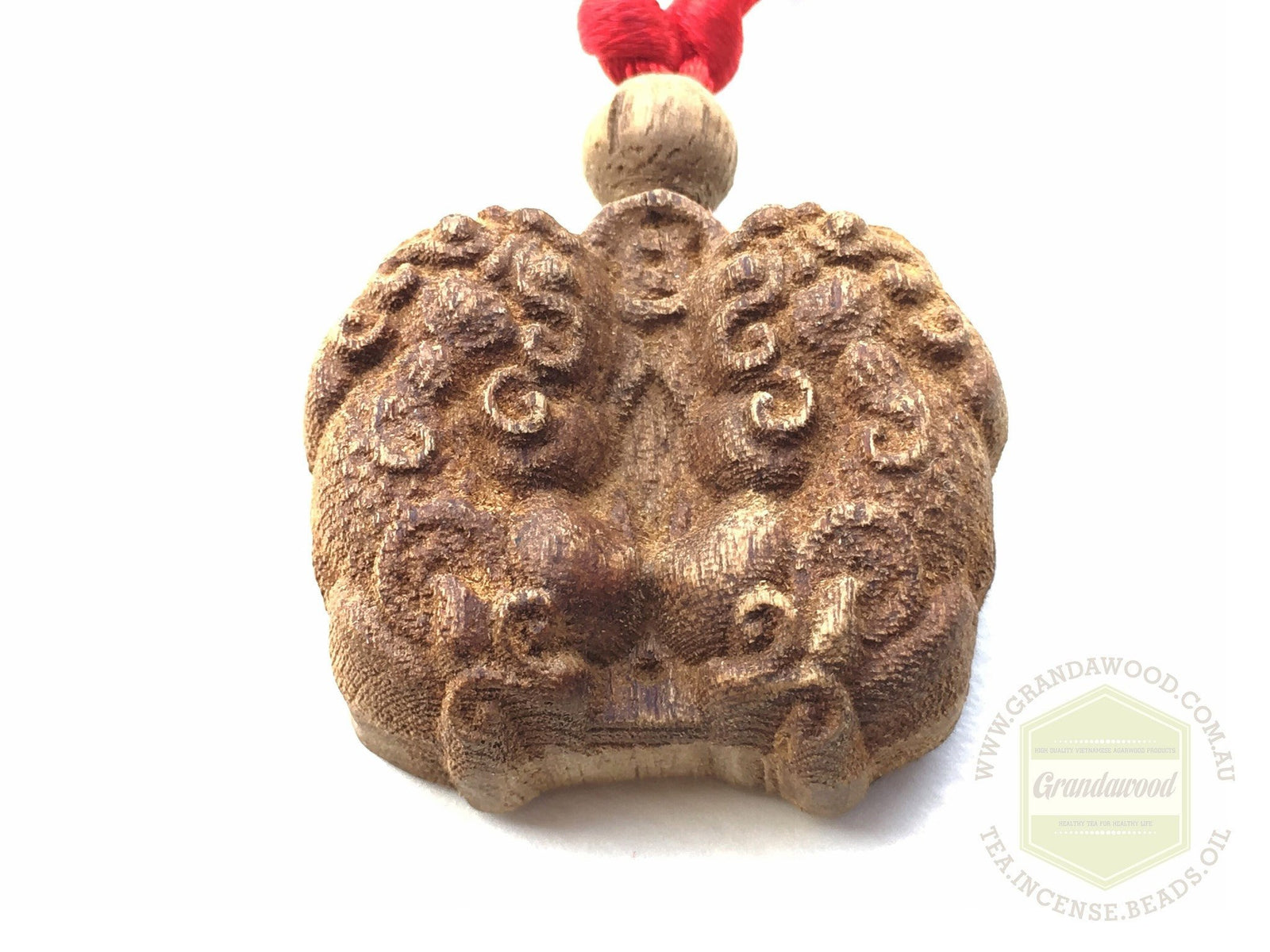 Agarwood key fob- Pair of Pi Yao (Pi Xiu) Mythical Winged Lion -