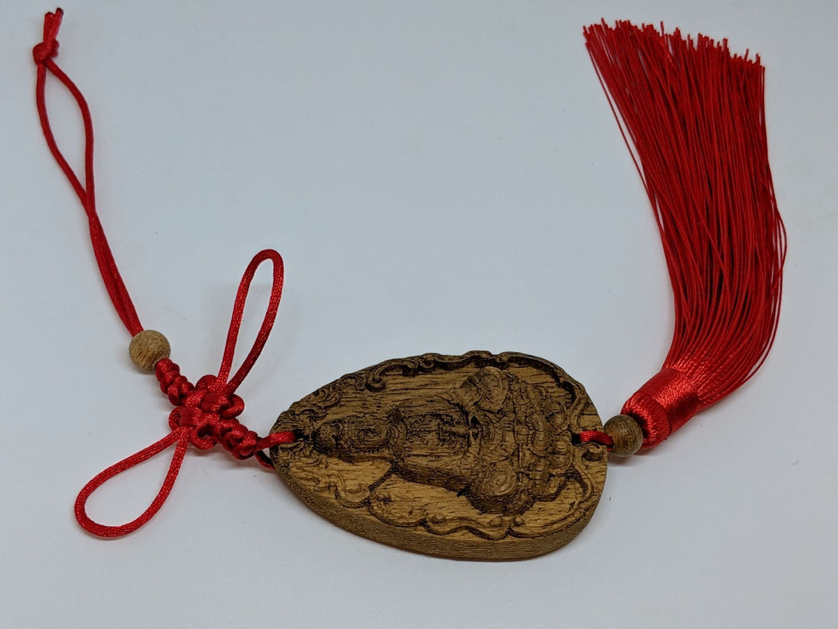 Cultivated Agarwood Key Hanger Charm Guan Yin Avalokitesvara, Happy Buddha -