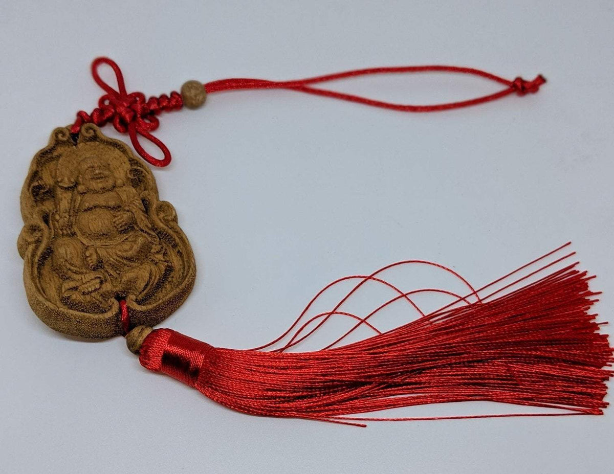 Cultivated Agarwood Key Hanger Charm Guan Yin Avalokitesvara, Happy Buddha - Happy Buddha