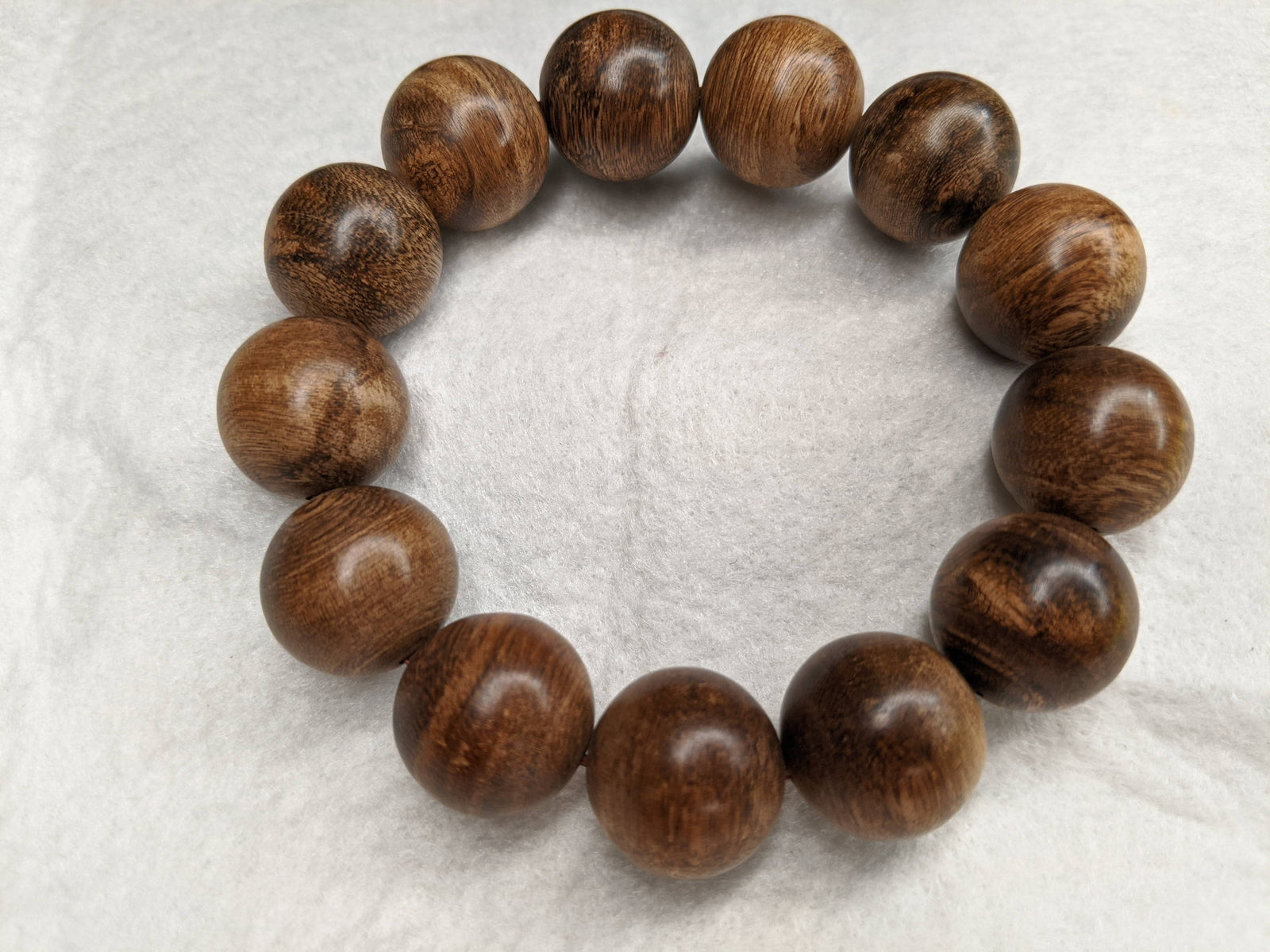 Double Dragon SL Wild Agarwood Bracelet 13 beads 18mm 29g -