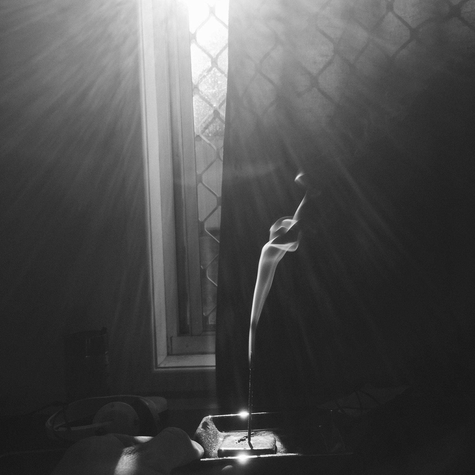 Incense Tray Ceramic Square (Blue/ Black) by Shoyeido -