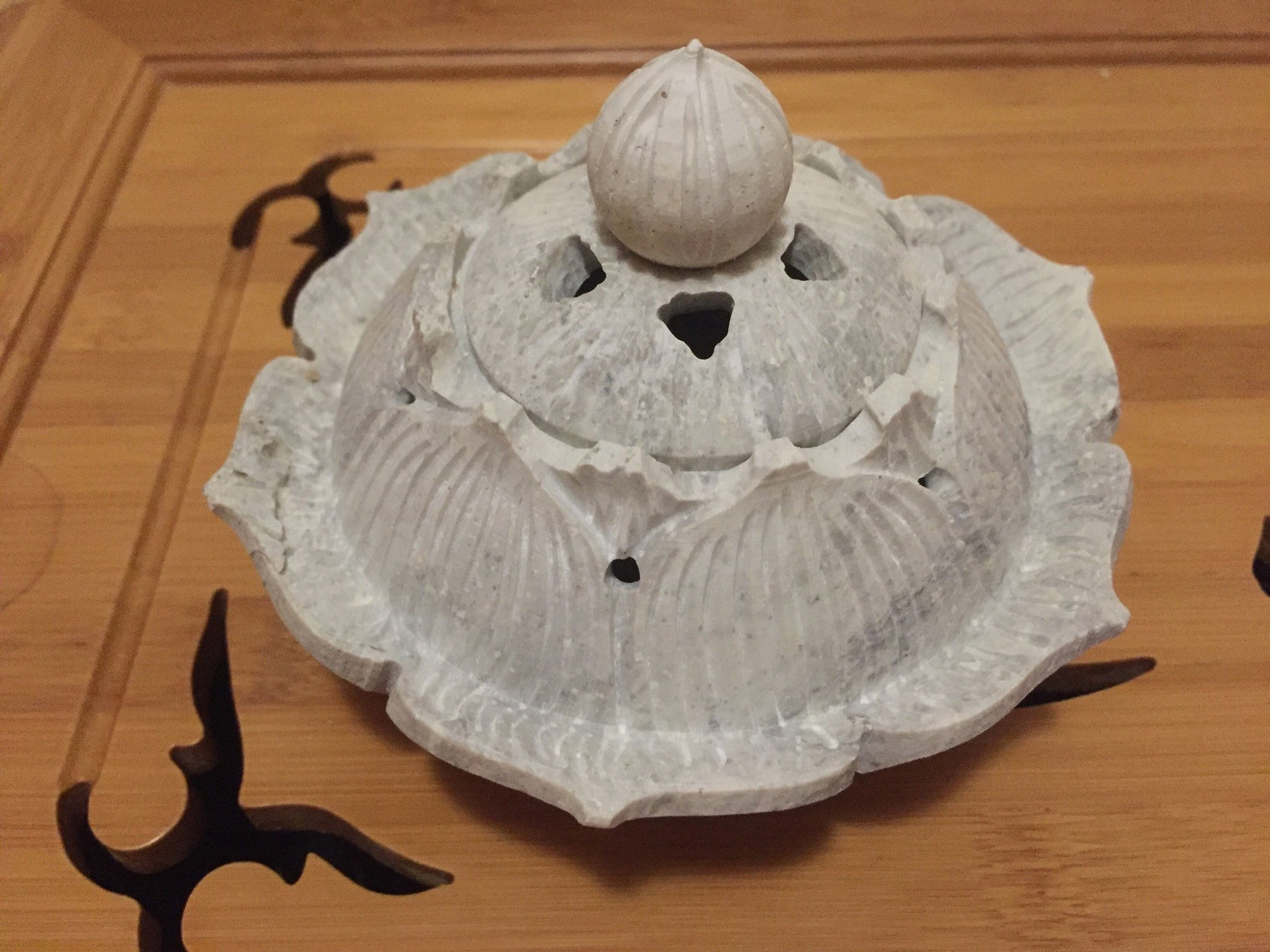 Incense burner- Handcrafted Natural Stone Lotus -