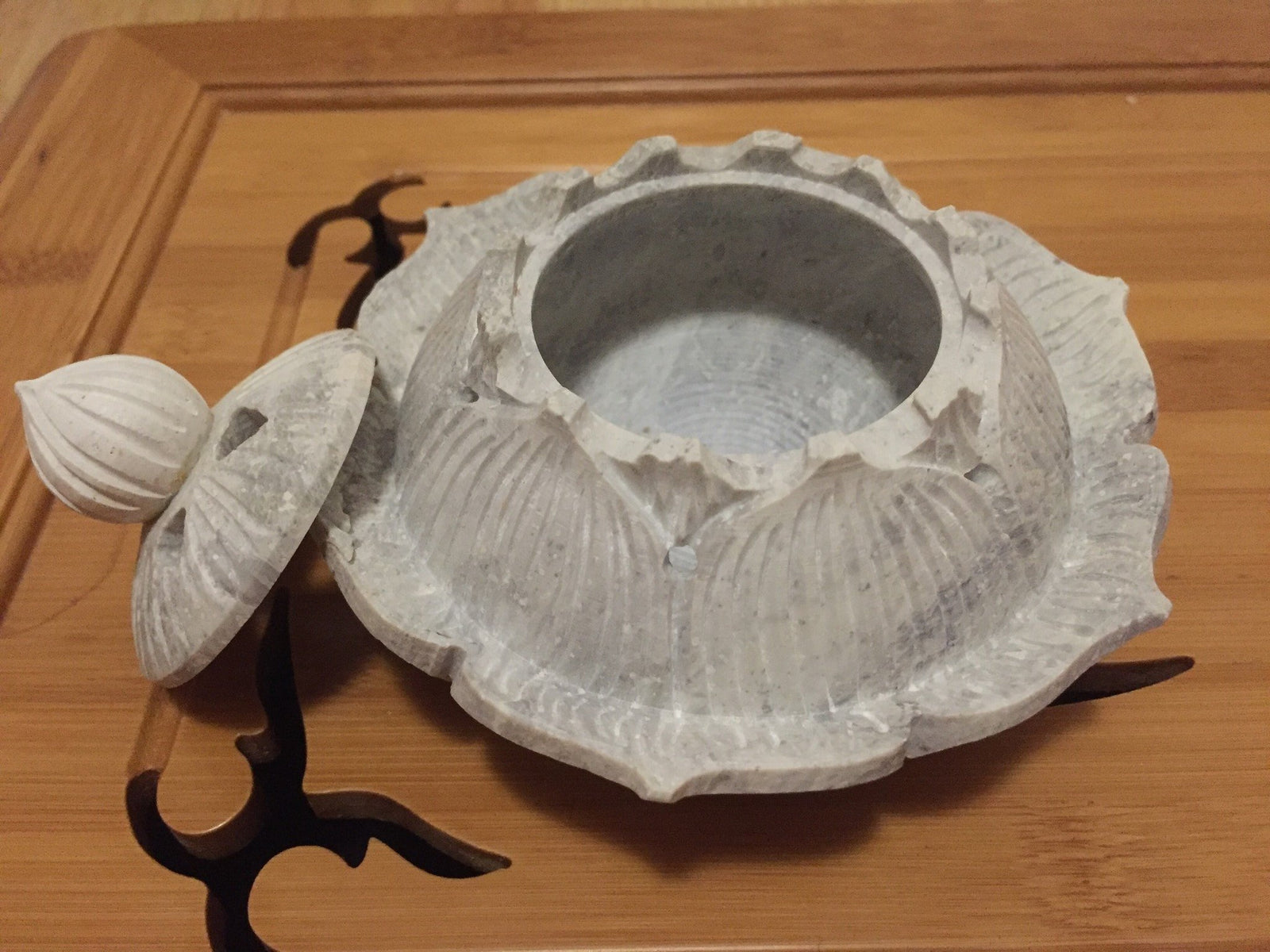 Incense burner- Handcrafted Natural Stone Lotus -