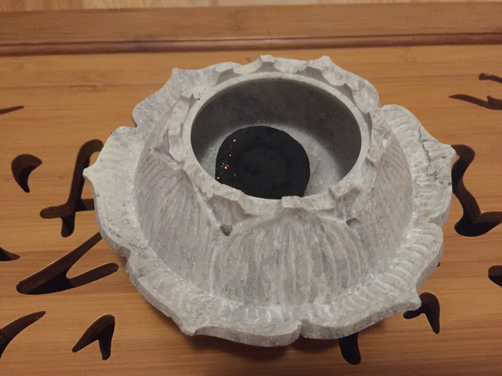 Incense burner- Handcrafted Natural Stone Lotus -