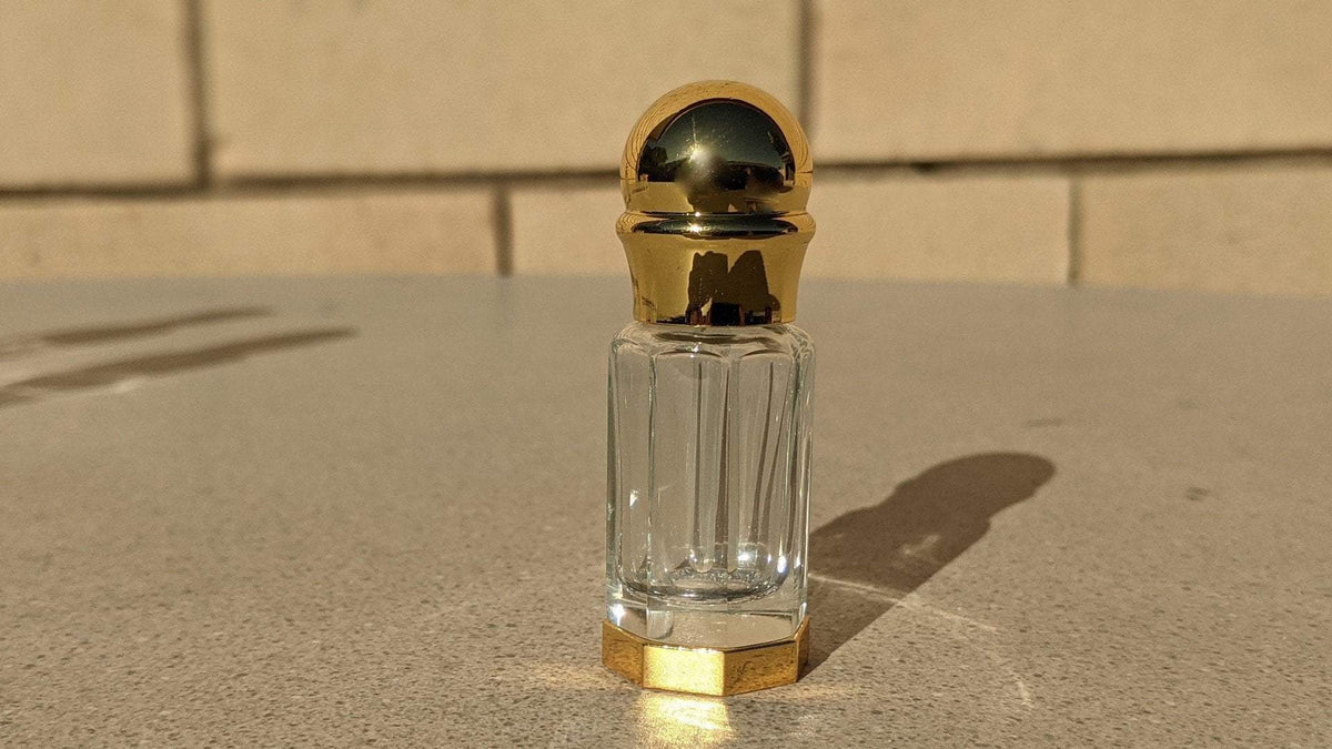 Luxurious Crystal Container - for Perfume Oil and Attar - Spherical Top Hexagon Bottom / 6ml