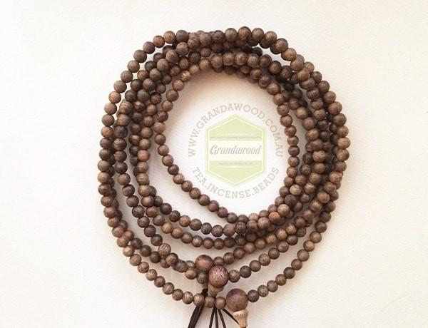 Z-Sold Out-Z- Malaysia Cultivated Agarwood Mala 108 beads 6mm -
