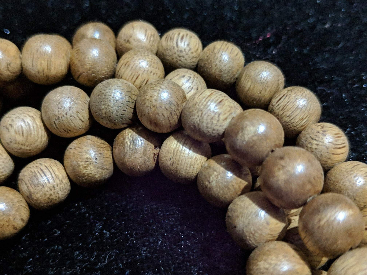 SOLD-The Contentment Wild Borneo Agarwood Mala 8mm 20g 108 beads plus 6 extras and 1 piece of material -