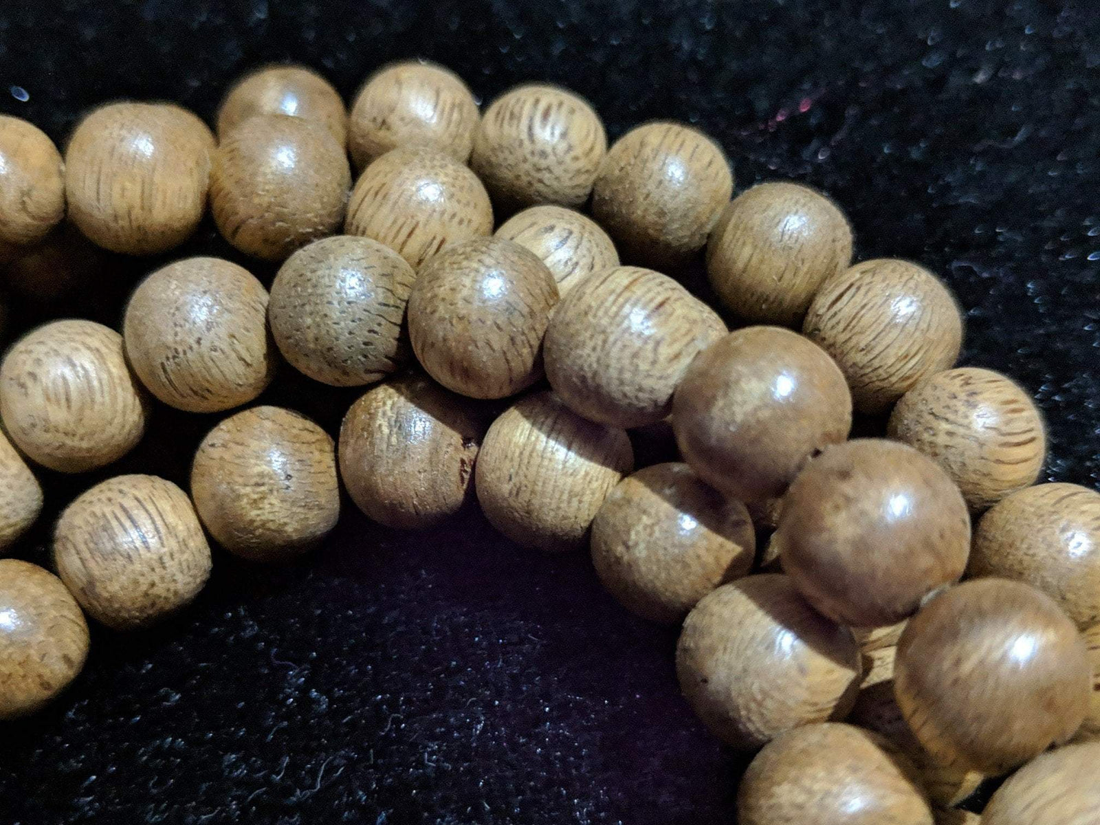 SOLD-The Contentment Wild Borneo Agarwood Mala 8mm 20g 108 beads plus 6 extras and 1 piece of material -