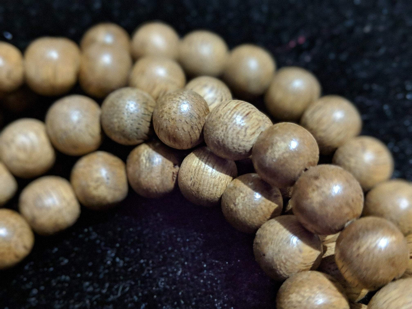 SOLD-The Contentment Wild Borneo Agarwood Mala 8mm 20g 108 beads plus 6 extras and 1 piece of material -