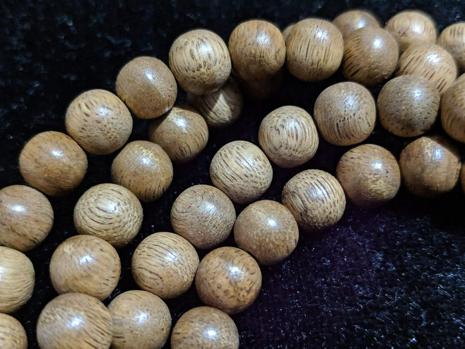 SOLD-The Contentment Wild Borneo Agarwood Mala 8mm 20g 108 beads plus 6 extras and 1 piece of material -