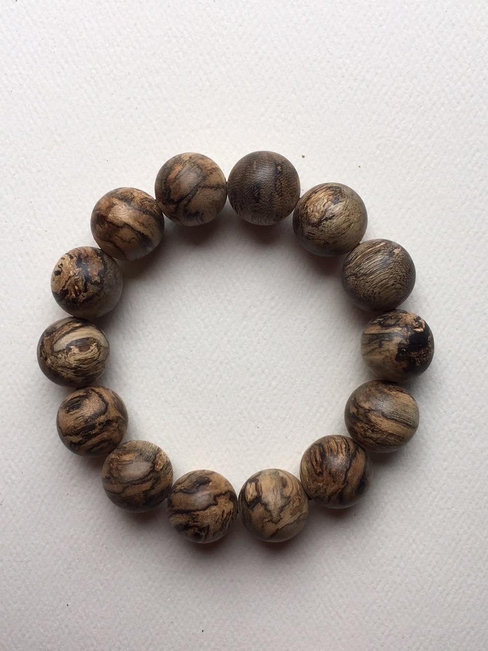 SOLD- Rare Leopard Pattern Agarwood Bracelet 30g fully sinking bracelet -