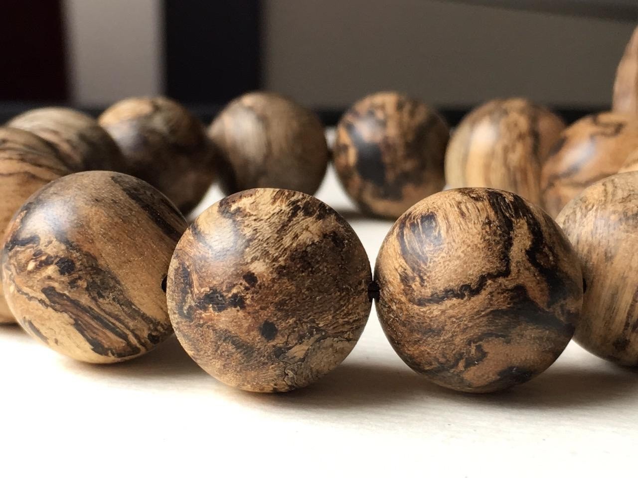 SOLD- Rare Leopard Pattern Agarwood Bracelet 30g fully sinking bracelet -