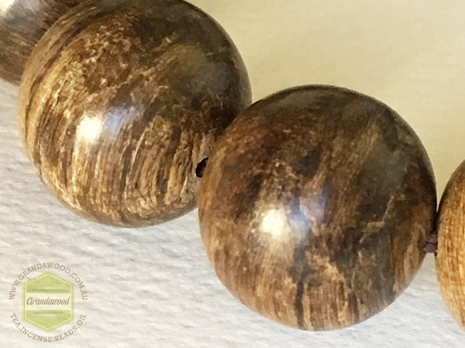 SOLD-The Forgotten Treasure- Indonesian Wild Agarwood Bracelet 16 mm half sinking -