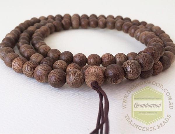 SOLD- Vietnamese Wild Agarwood mala necklace 108 beads buddhist prayer beads -