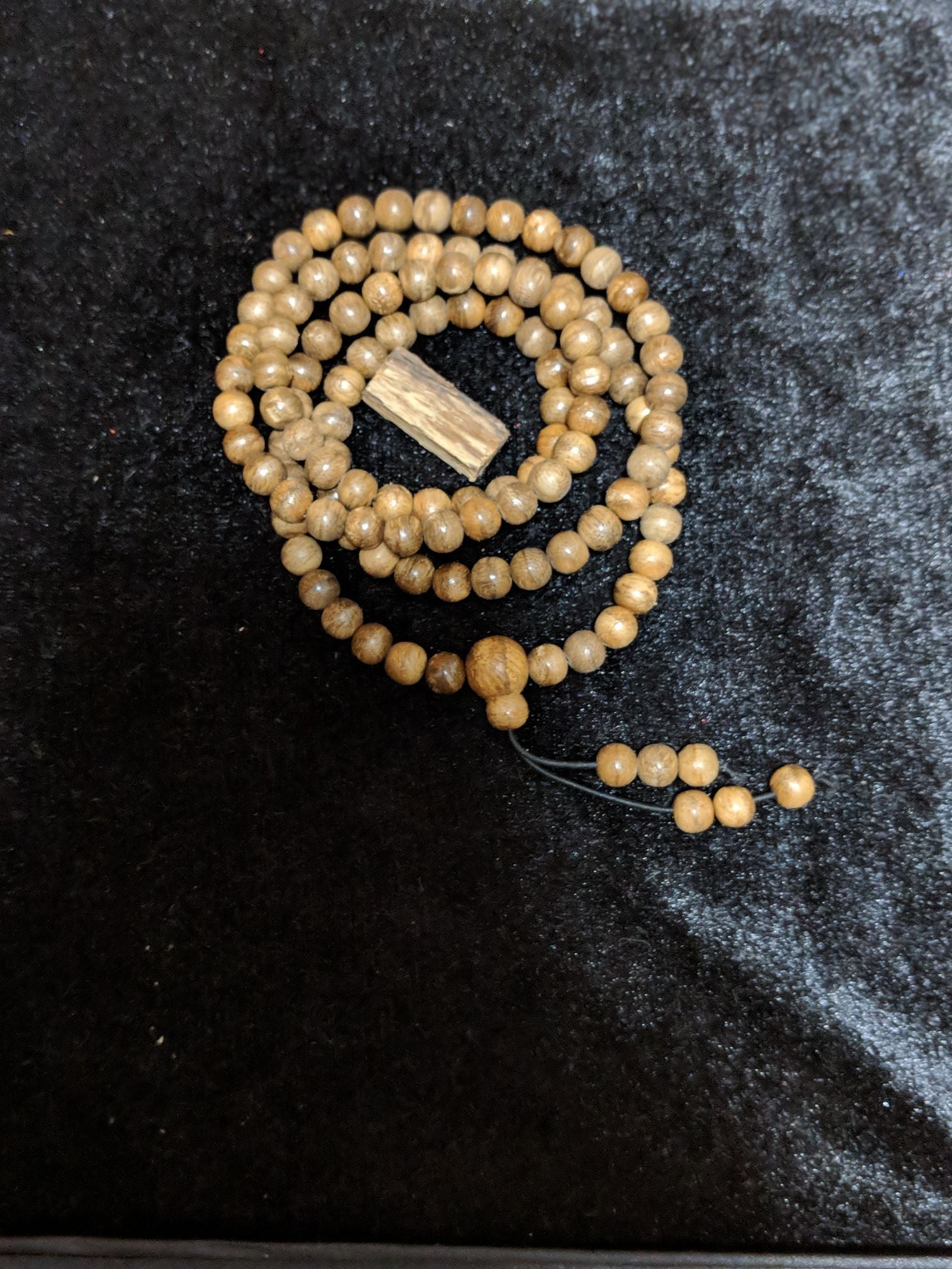 Sold Wild Agarwood mala 108 Merauke 7g 7mm entry level with a piece of remaining material -