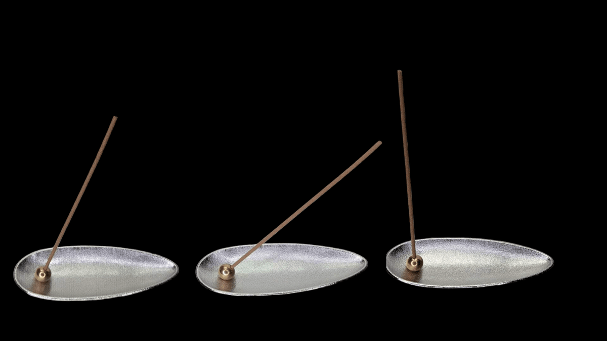 *New* Silver Coated Tray with Copper Ball Incense Holder -