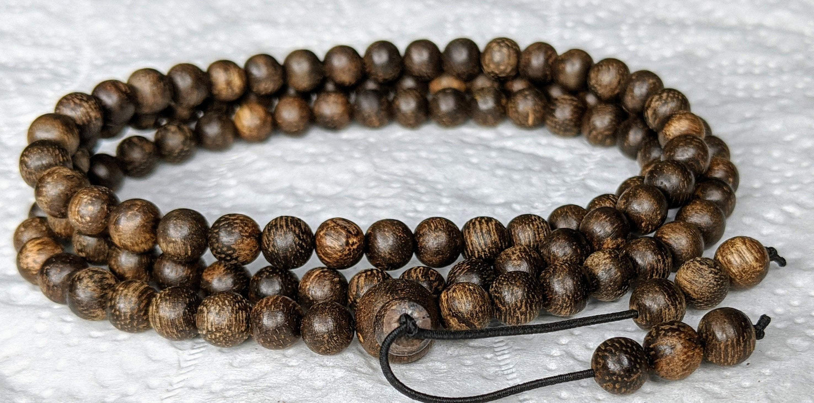 Sold- The Ethereal Wild Agarwood 108 mala from Berau East Borneo 6mm 13g -