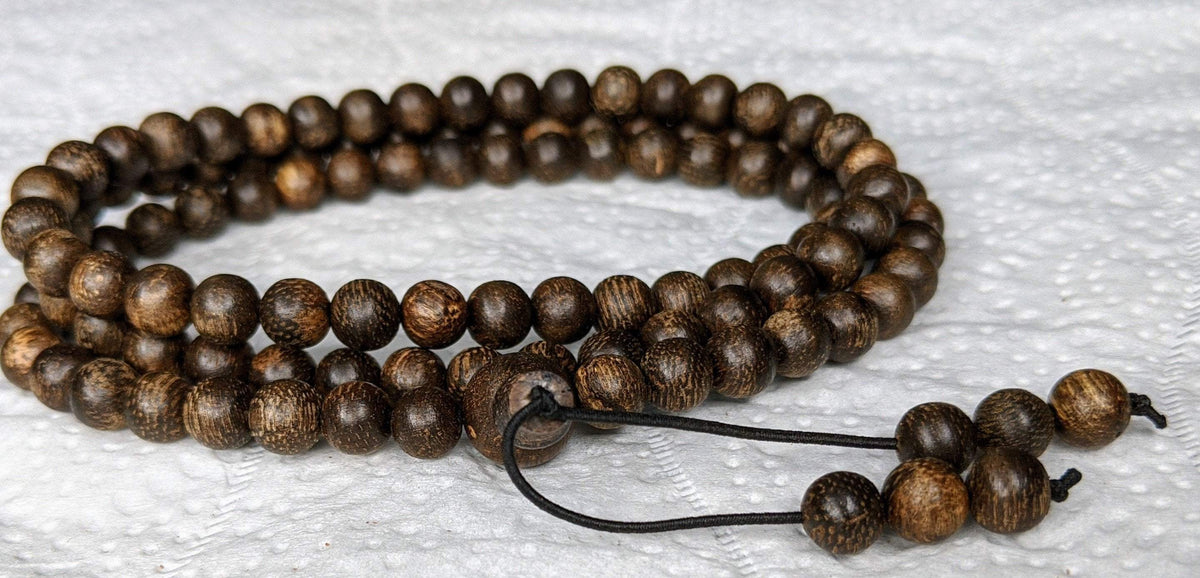 Sold- The Ethereal Wild Agarwood 108 mala from Berau East Borneo 6mm 13g -