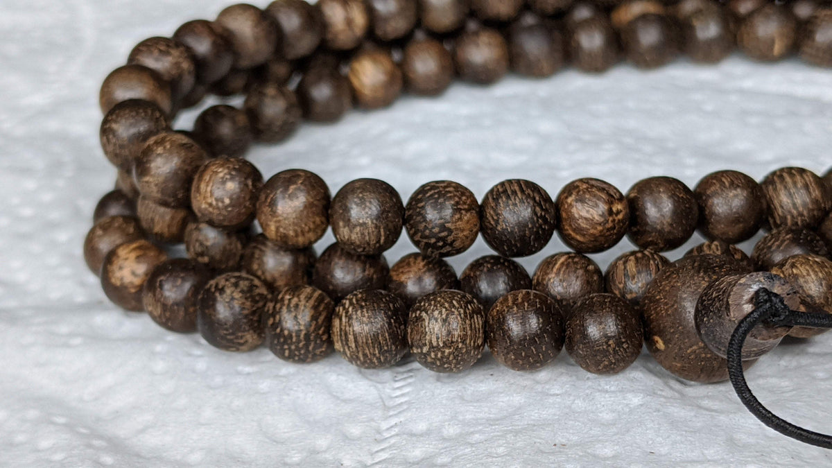 Sold- The Ethereal Wild Agarwood 108 mala from Berau East Borneo 6mm 13g -
