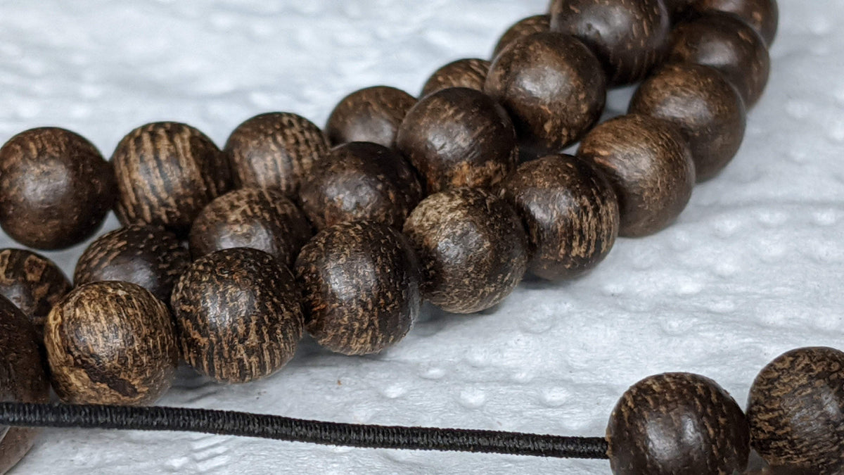 Sold- The Ethereal Wild Agarwood 108 mala from Berau East Borneo 6mm 13g -