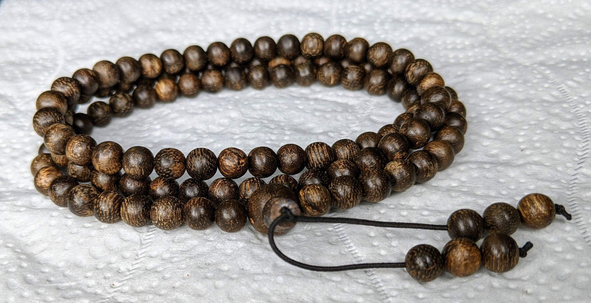 Sold- The Ethereal Wild Agarwood 108 mala from Berau East Borneo 6mm 13g -