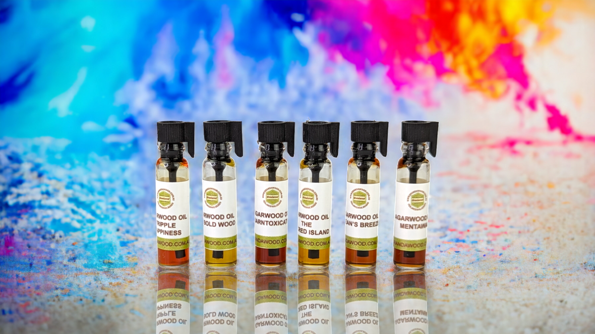 Agarwood (Oud) Essential Oil Sample Kit- To people who want to smell genuine Oud but can&#39;t get started - Wild Agarwood (Oud) Oil / 6 oils x 0.5ml each