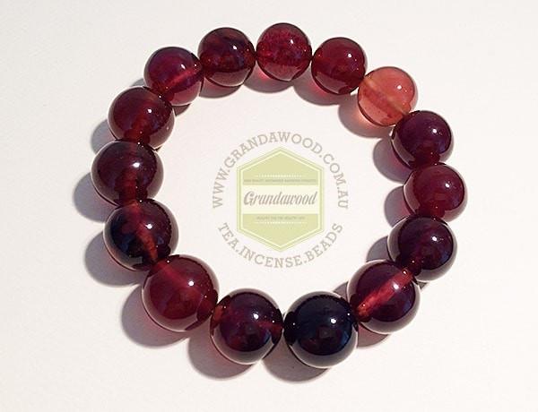 Red Amber bracelet 15 mm -