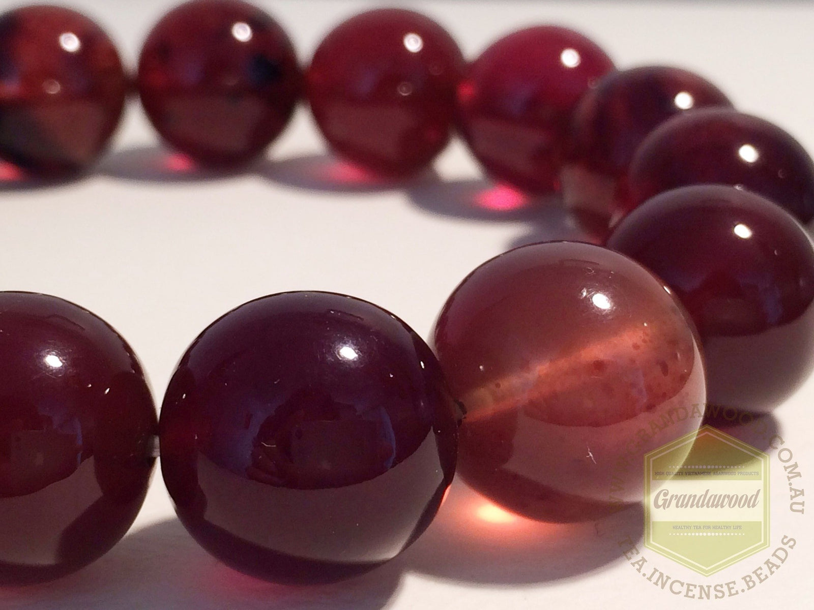 Red Amber bracelet 15 mm -