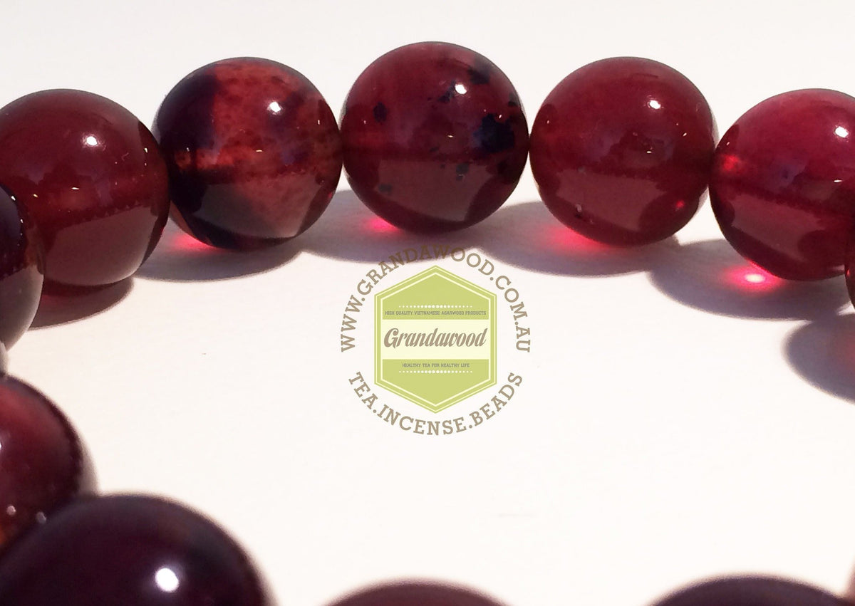 Red Amber bracelet 15 mm -